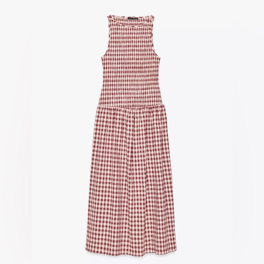 Zara Gingham Midi Dress